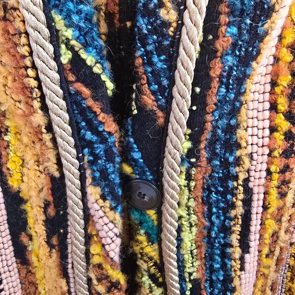 forte_forte Striped Jacquard Bouclé Long Coat Multicolor Marigold Size 0 US 2 - Picture 13 of 15